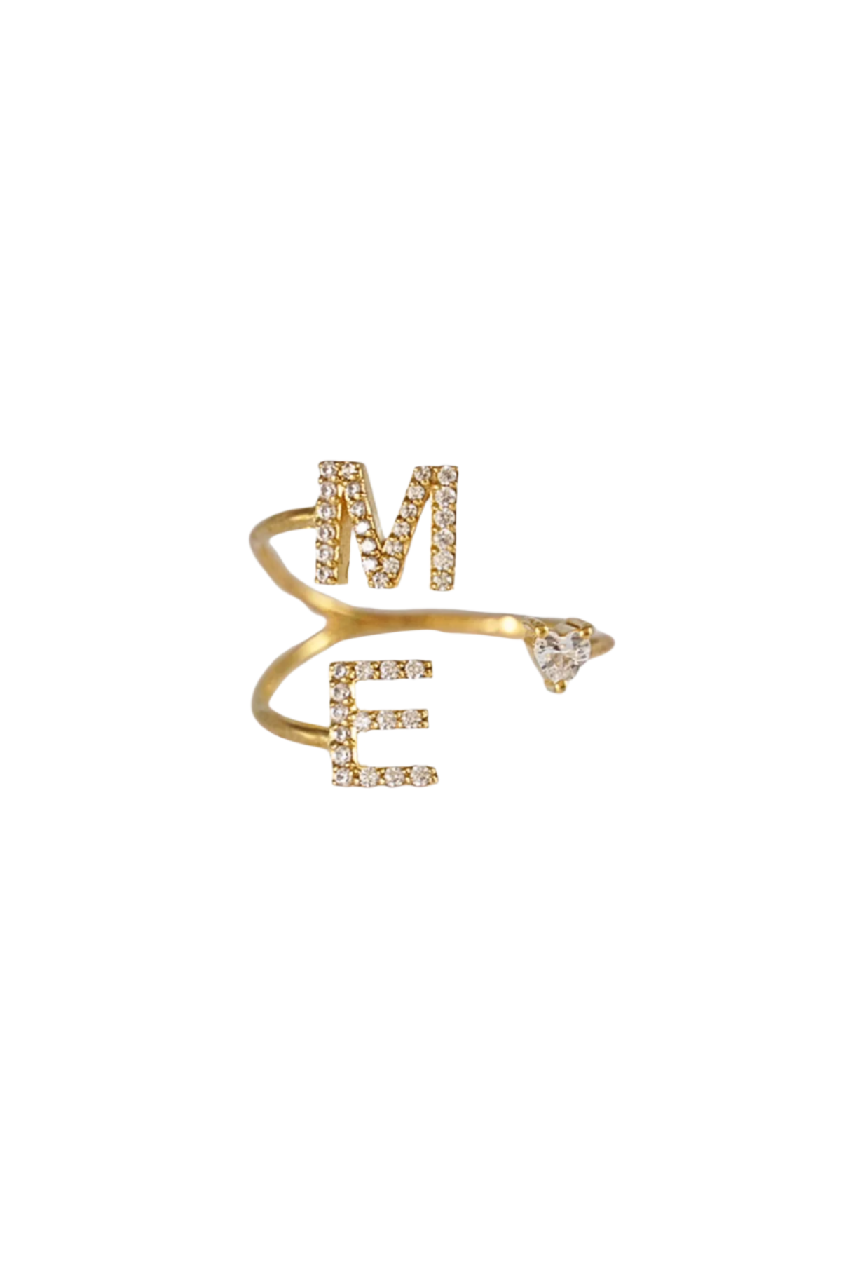 Two Initial Stone Ring