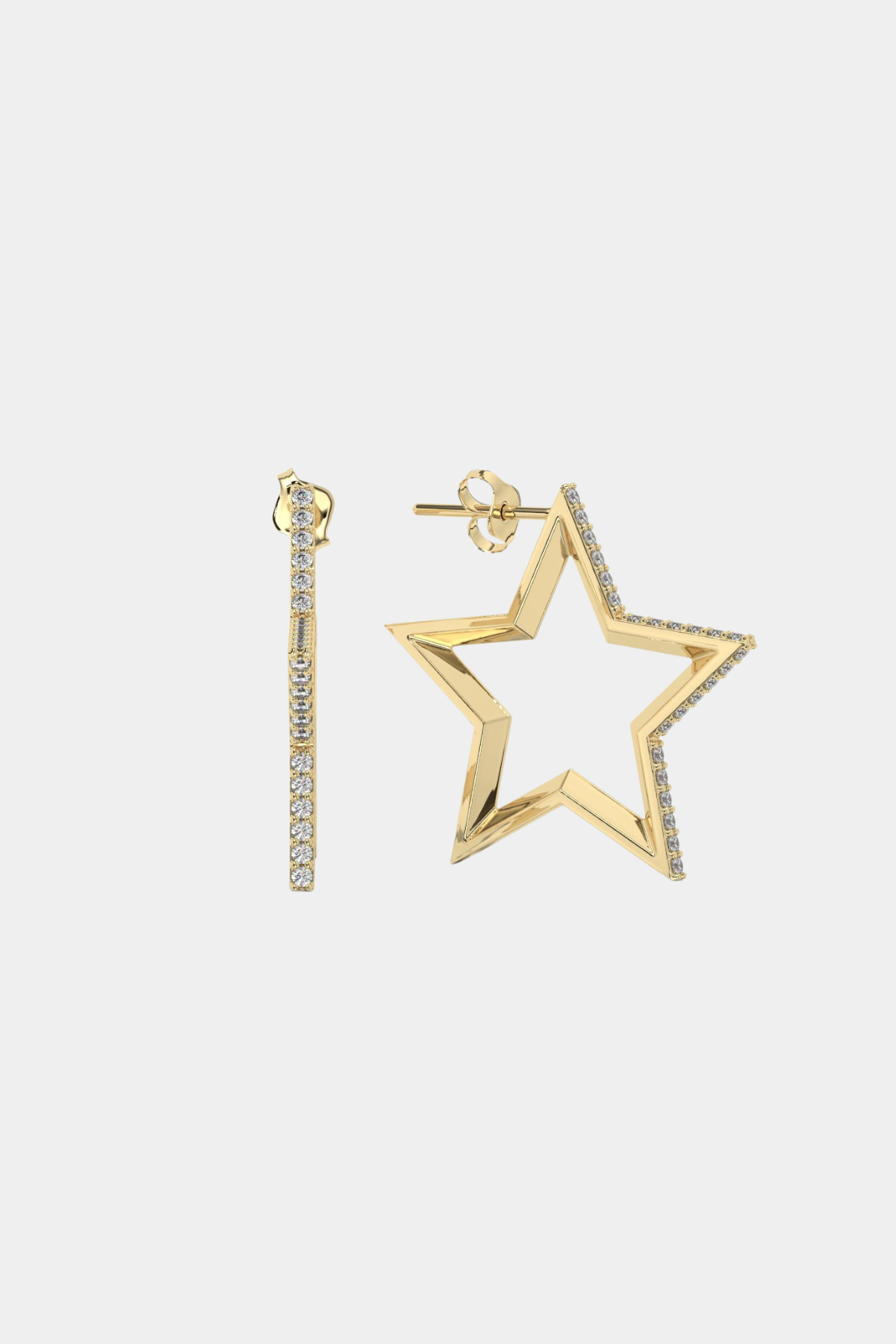 Diamond Gold Star Hoops