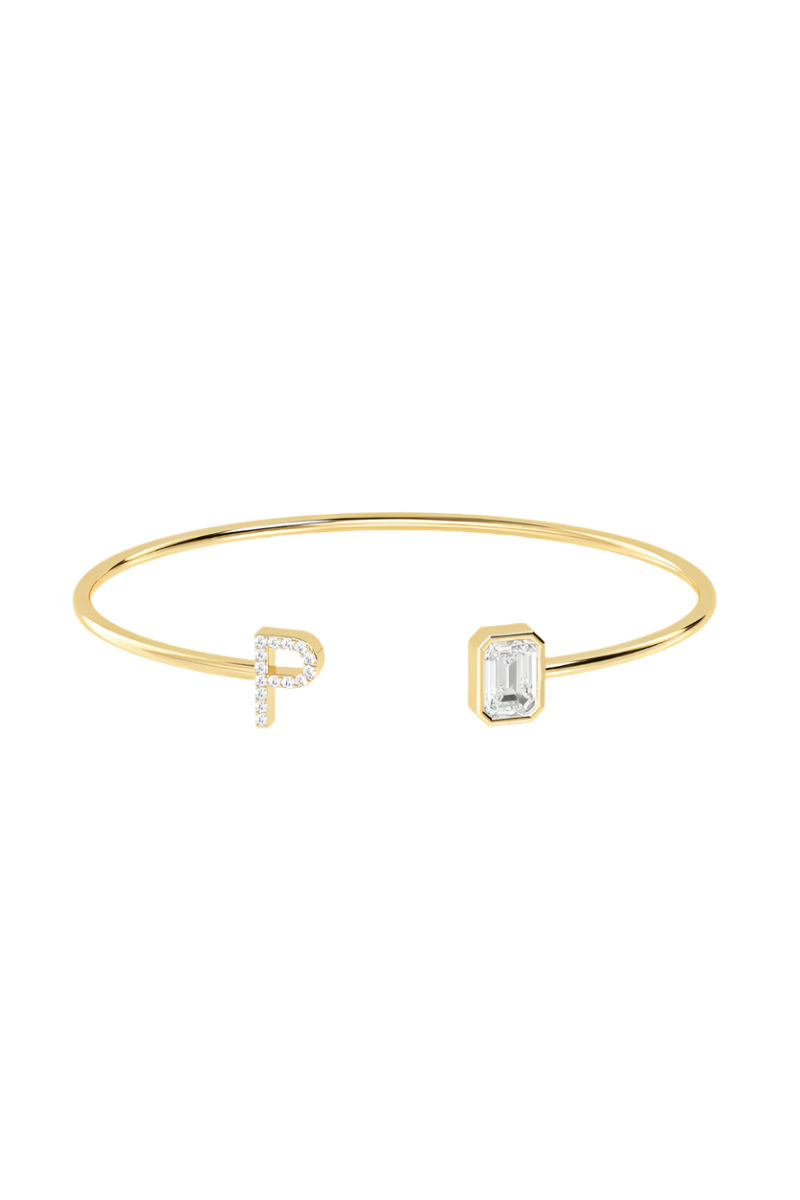 Initial Stone Cuff