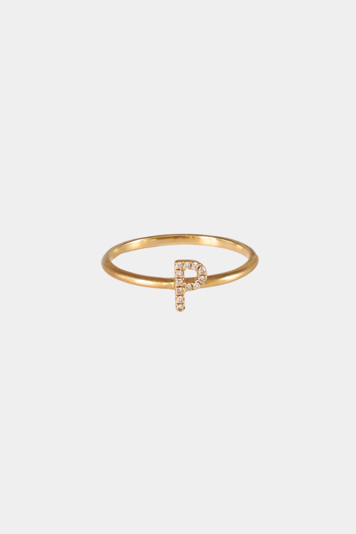 Mini Pave Initial Ring