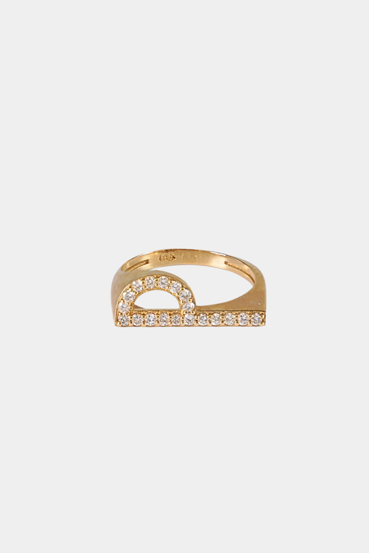 Diamond Initial Signet Ring