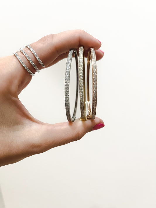 Triple Row Diamond Bangle