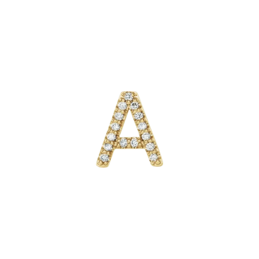 Diamond Initial Earring