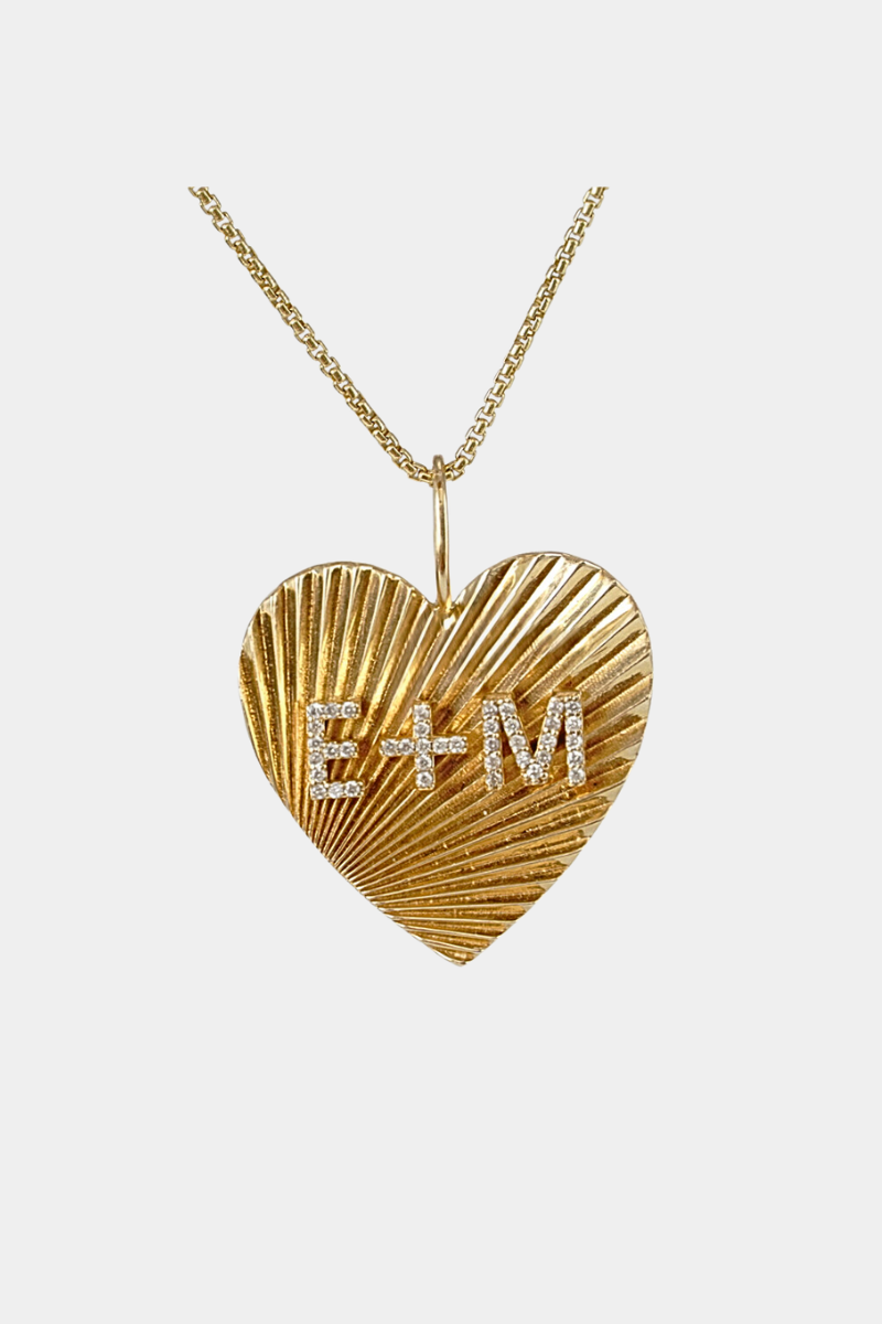 Fluted Heart With Initials