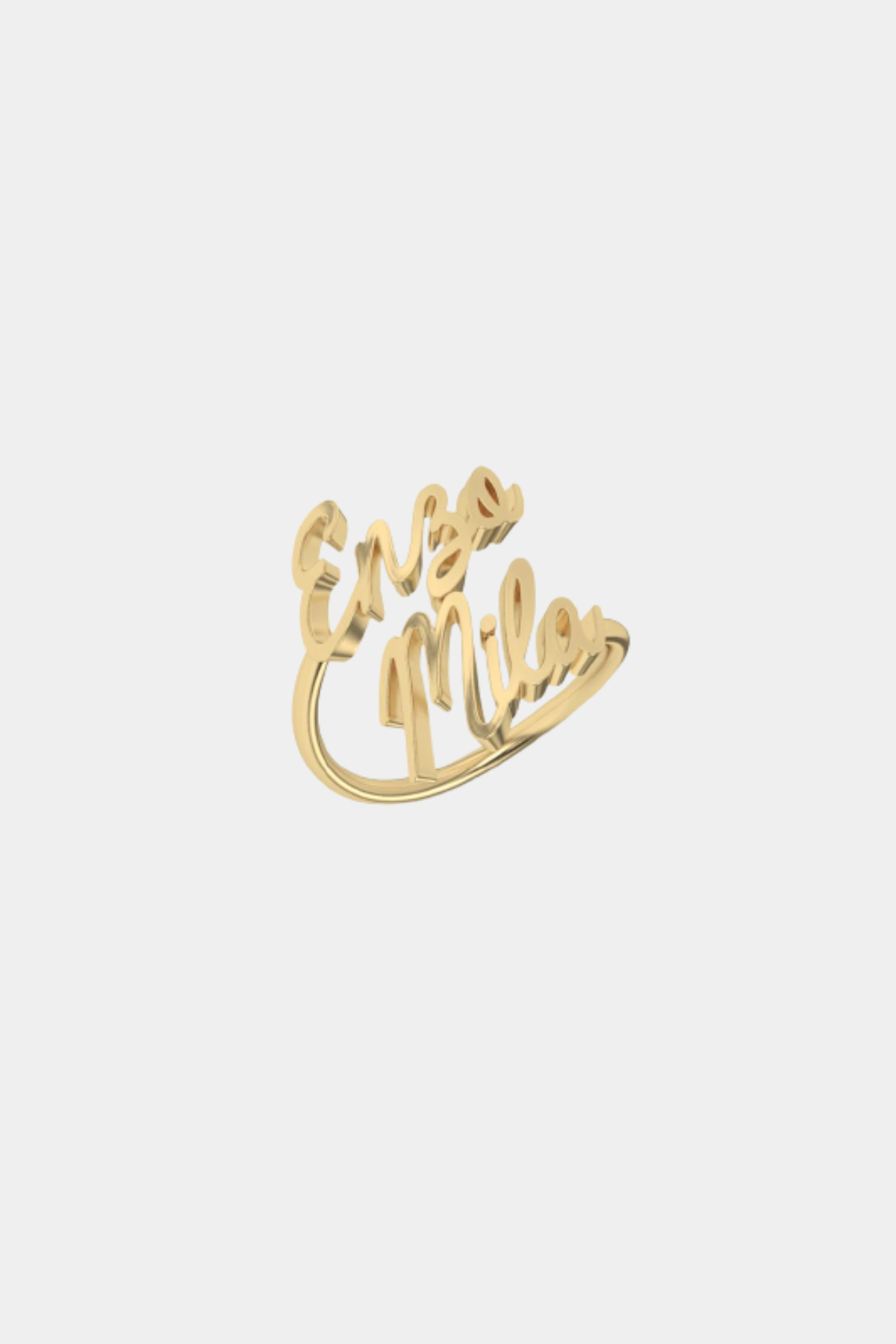 Two Name Script Ring