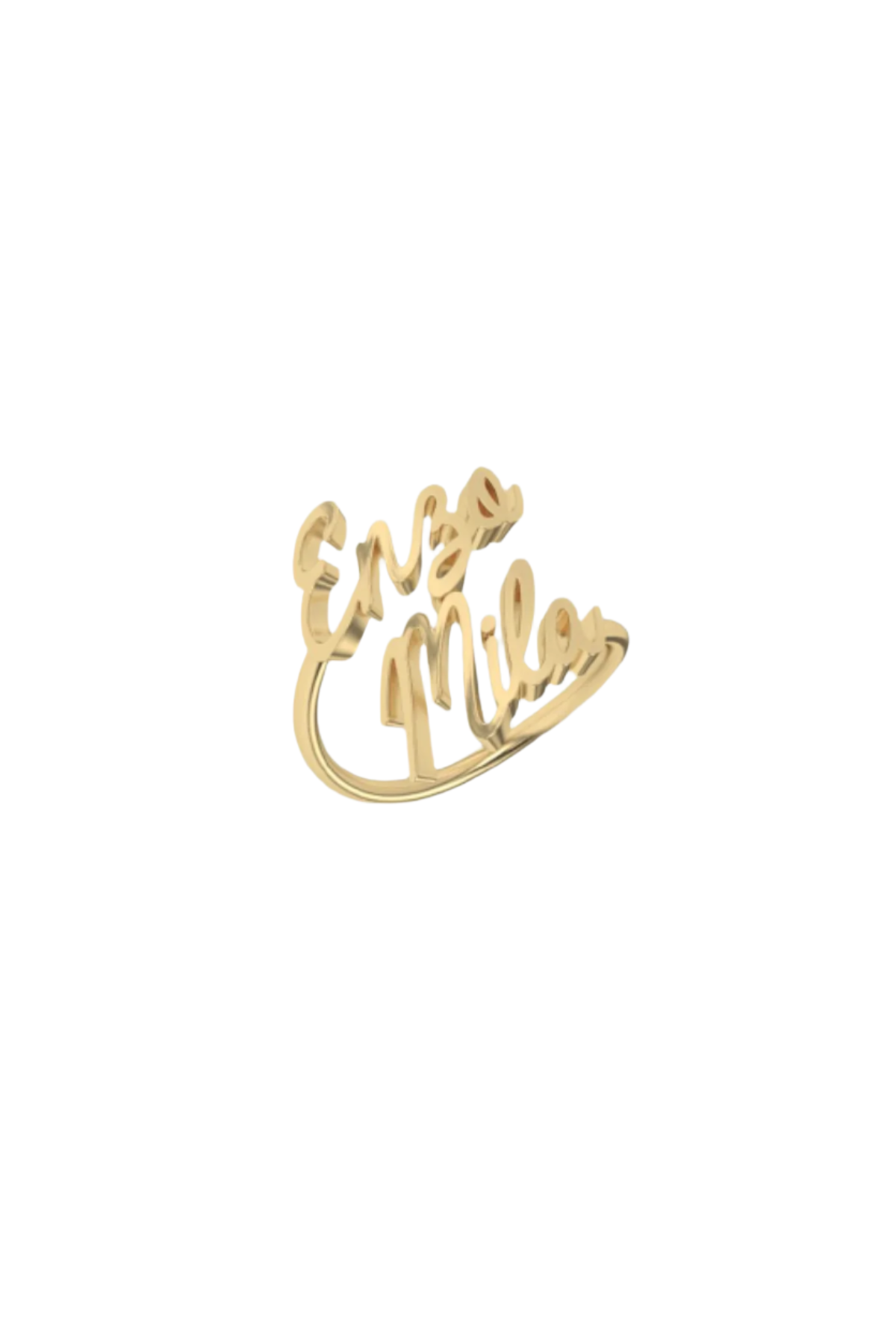 Two Name Script Ring