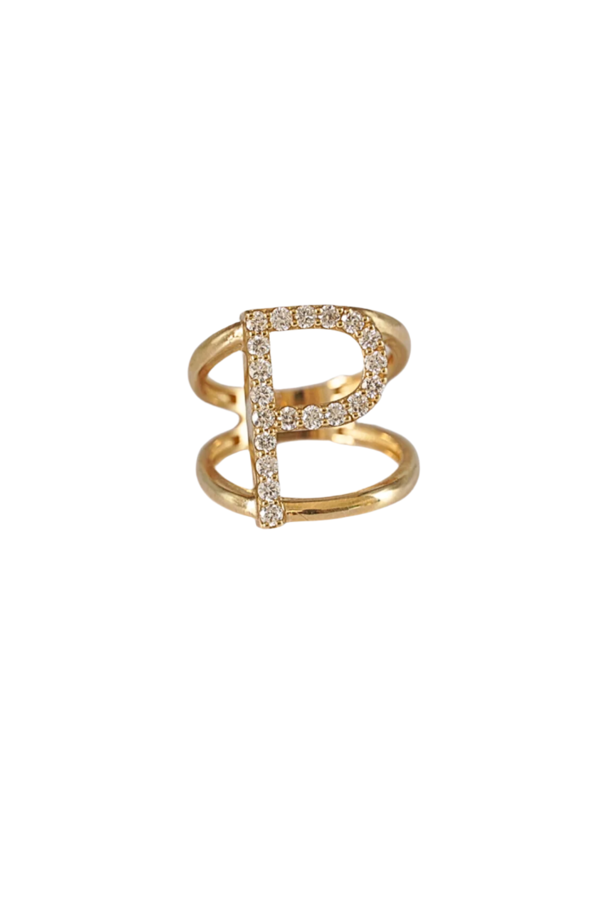 Diamond Initial Split Shank Ring