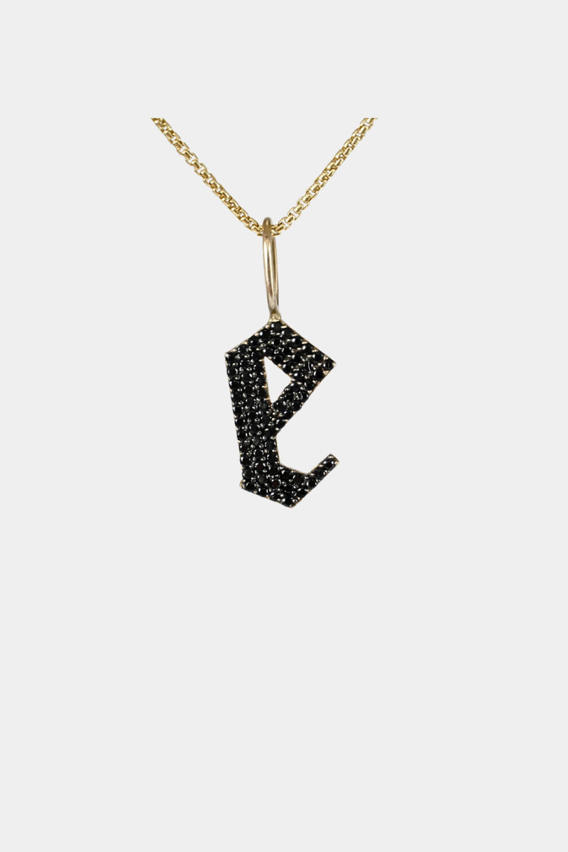 Black Pave Gothic Initial