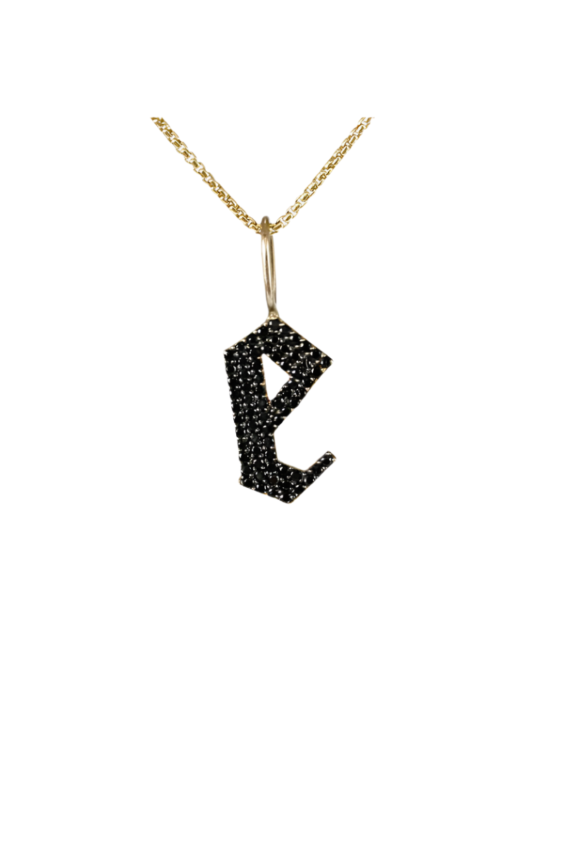 Black Pave Gothic Initial