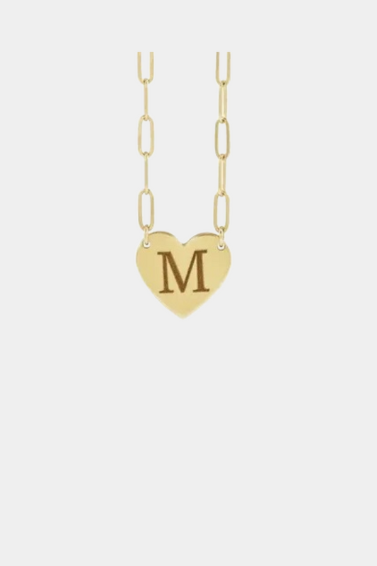 Paperclip Engraved Heart Necklace