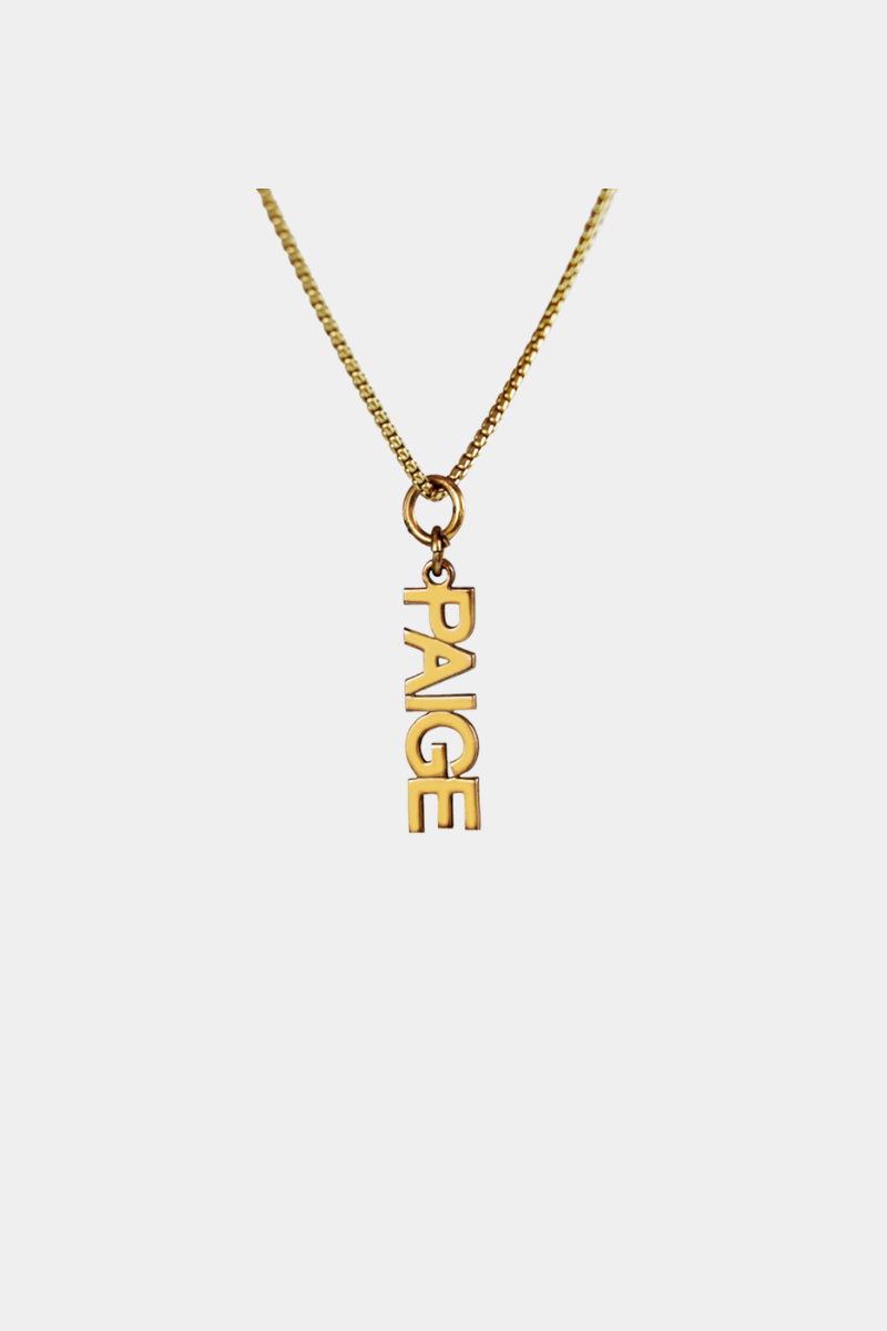 Block Nameplate Necklace