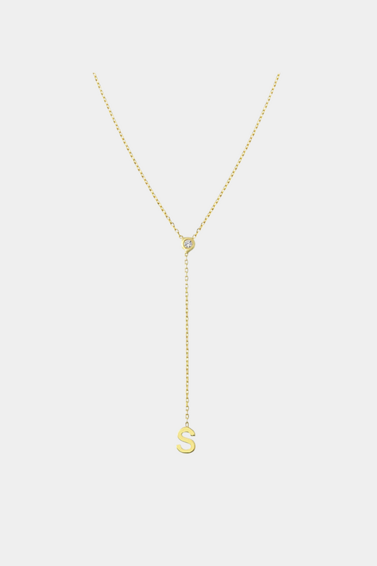 Single Initial Lariat Necklace