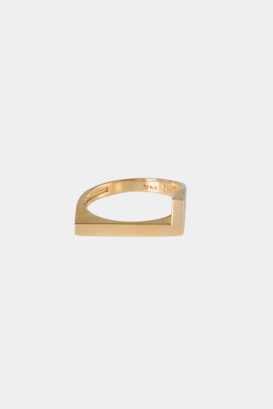 Plain L Initial Signet Ring