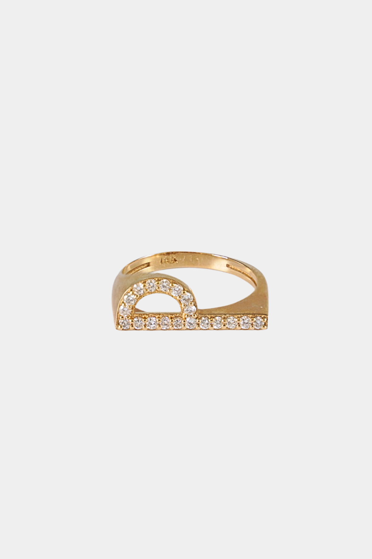 Diamond Initial P Signet Ring