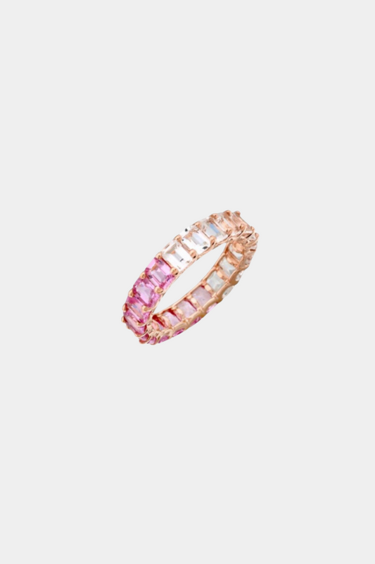 14K Rose Half and Half Eternity Band