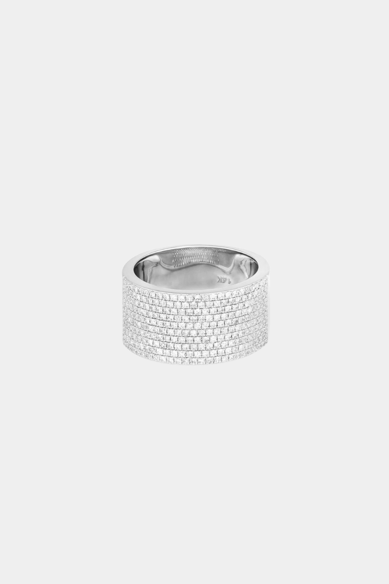 14K Half Pave Cigar Band