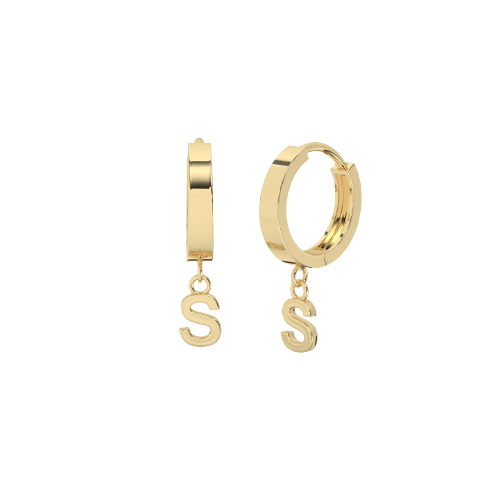 Drop Initial Gold Huggie