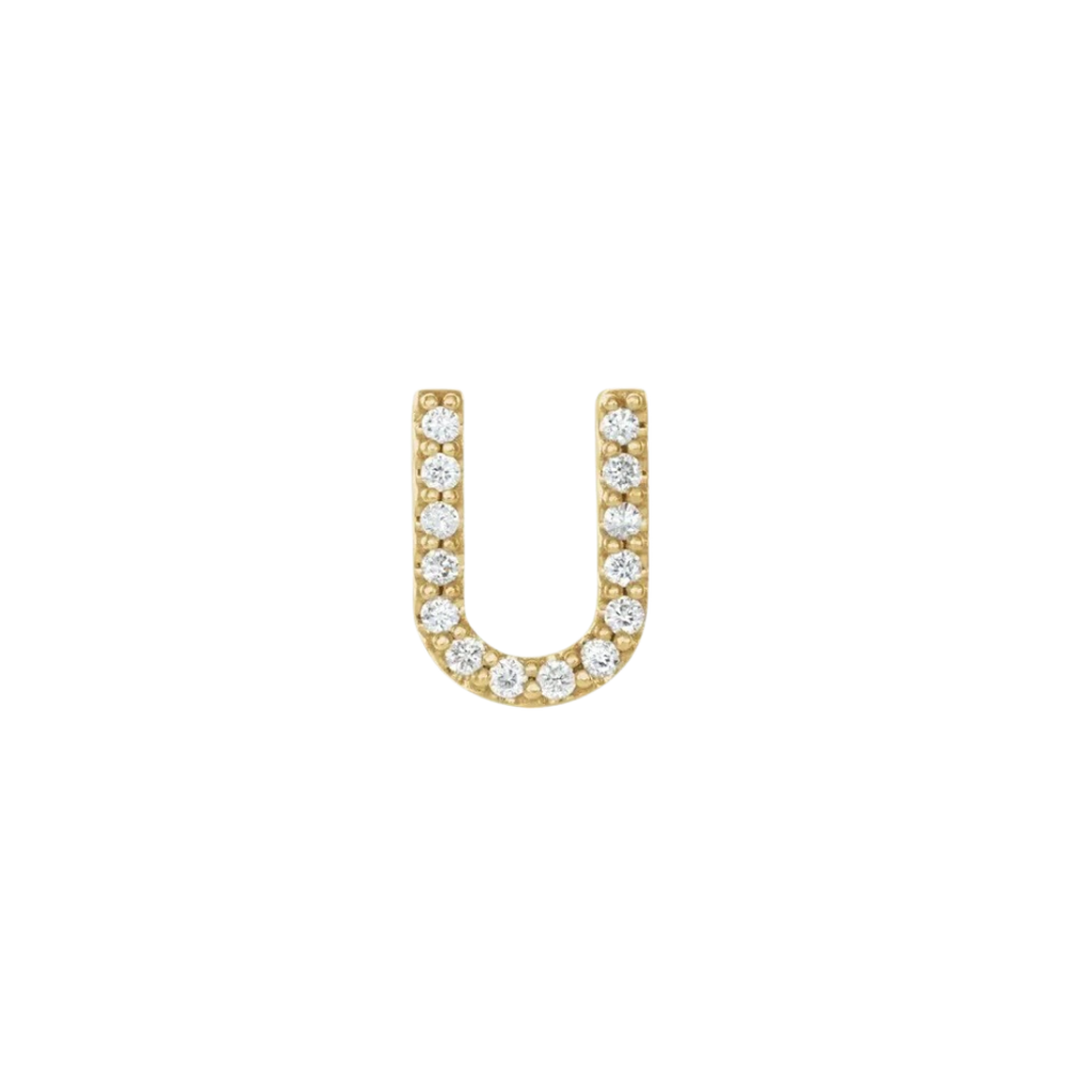 Diamond Initial Earring
