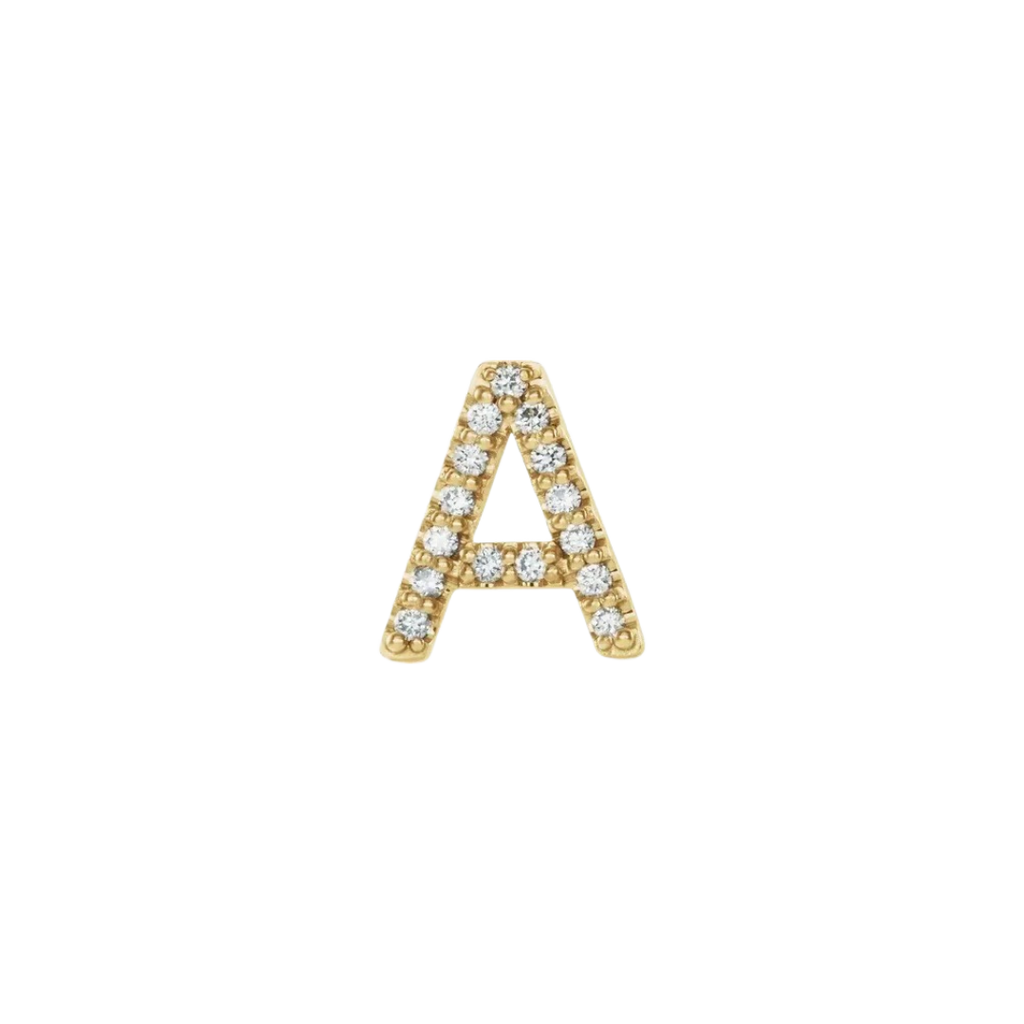 Diamond Initial Earring