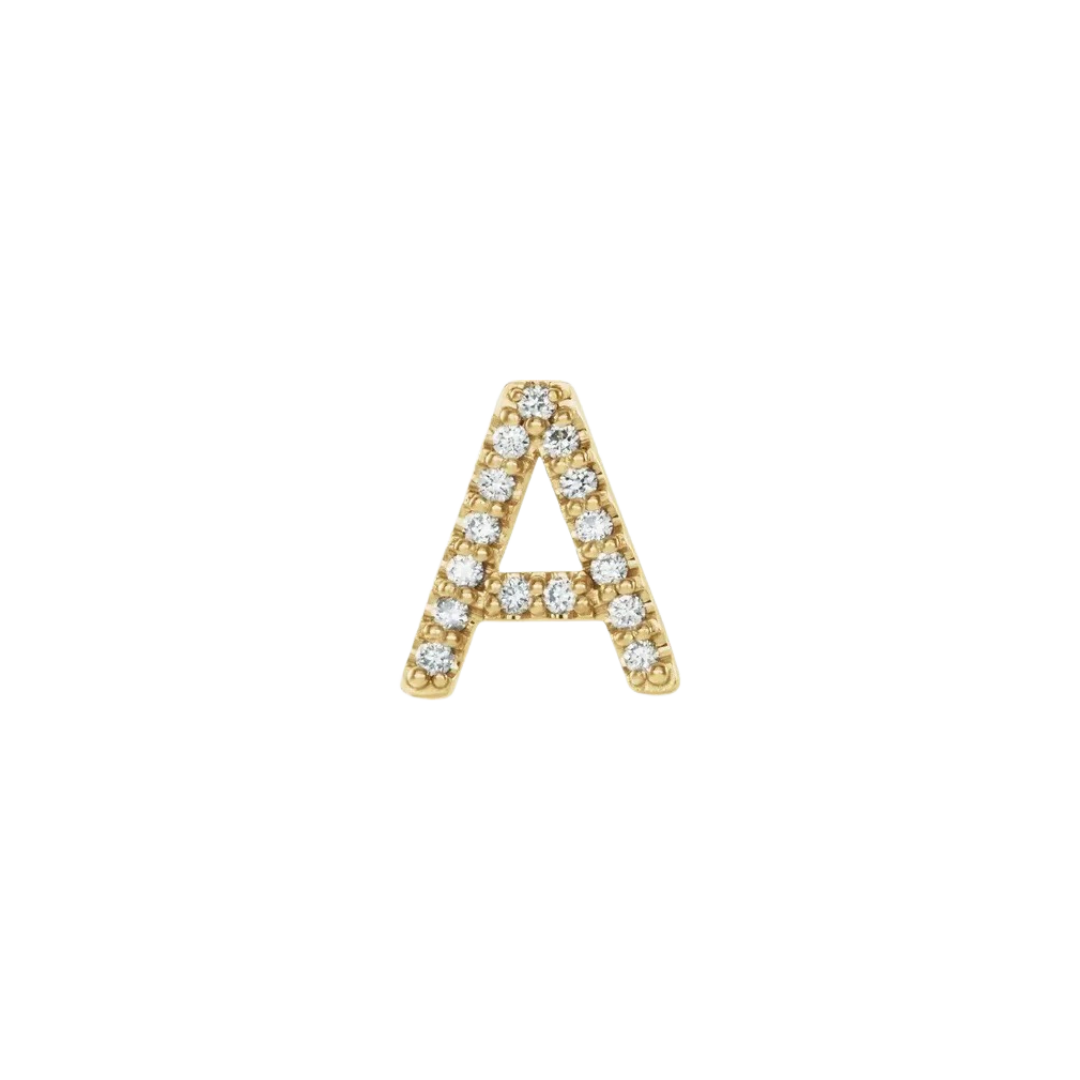 Diamond Initial Earring