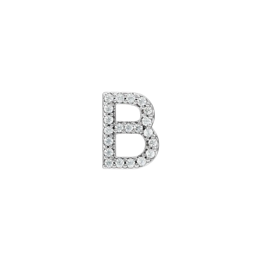 Diamond Initial Earring