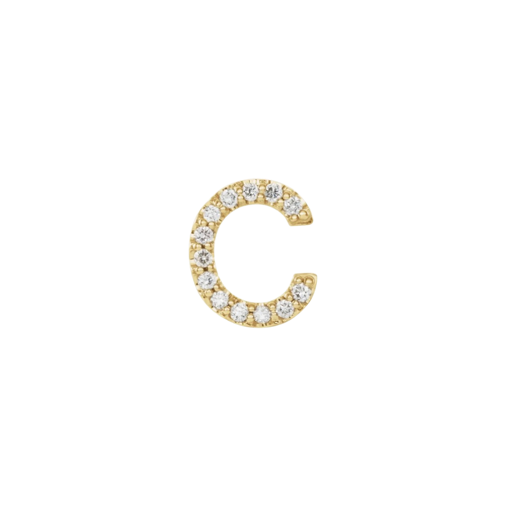Diamond Initial Earring