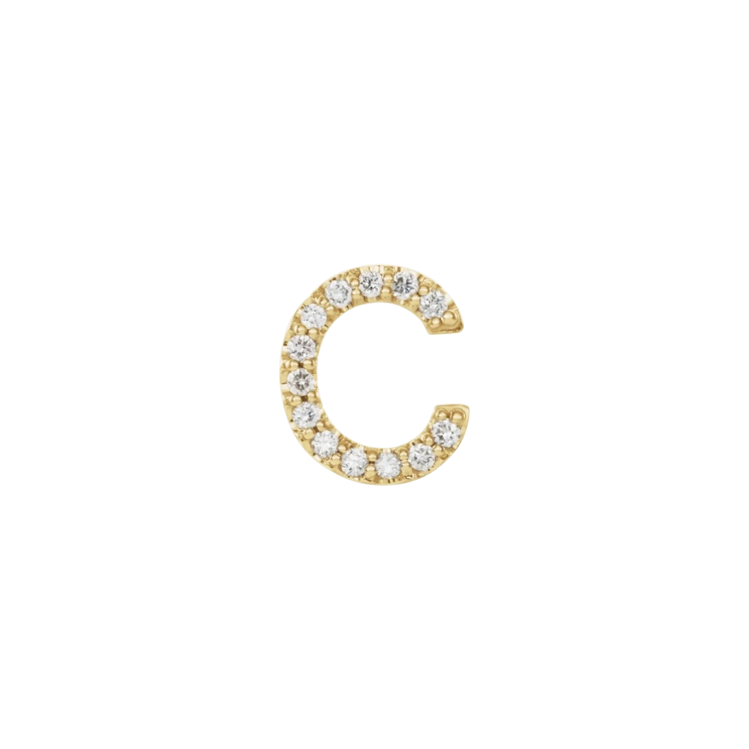 Diamond Initial Earring