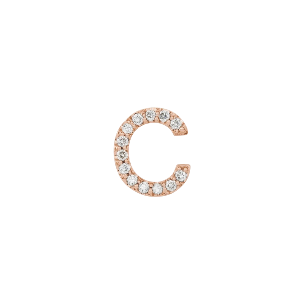 Diamond Initial Earring