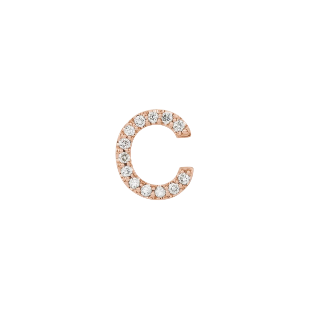 Diamond Initial Earring