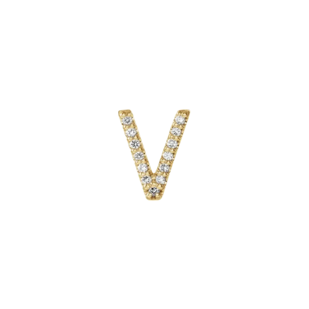 Diamond Initial Earring