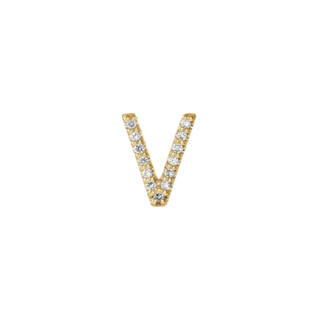 Diamond Initial Earring