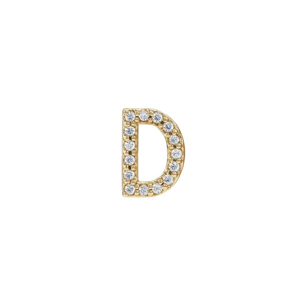 Diamond Initial Earring