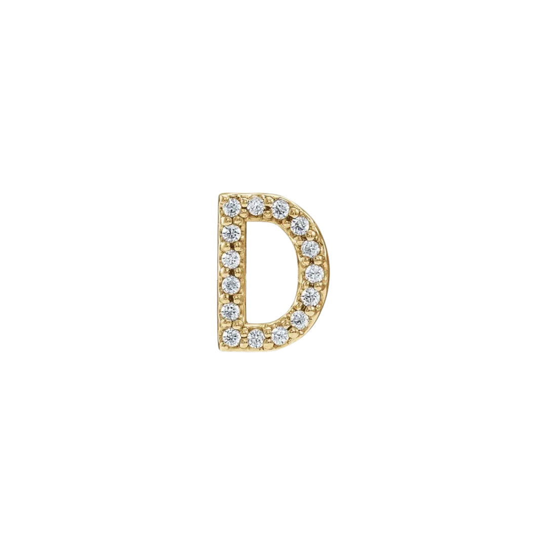 Diamond Initial Earring