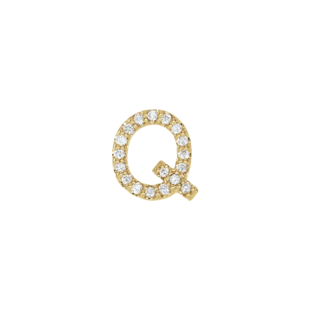 Diamond Initial Earring