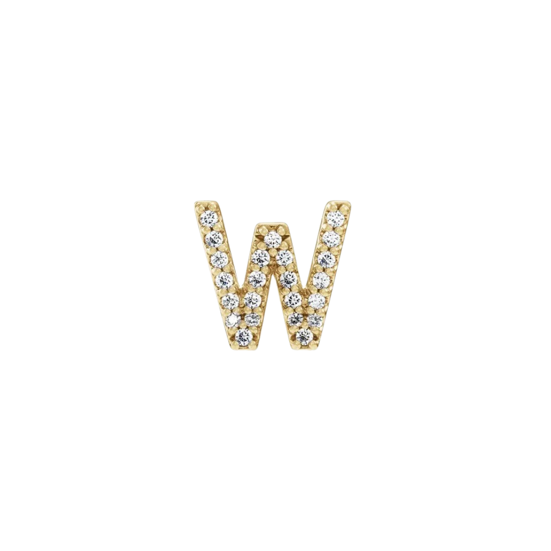 Diamond Initial Earring