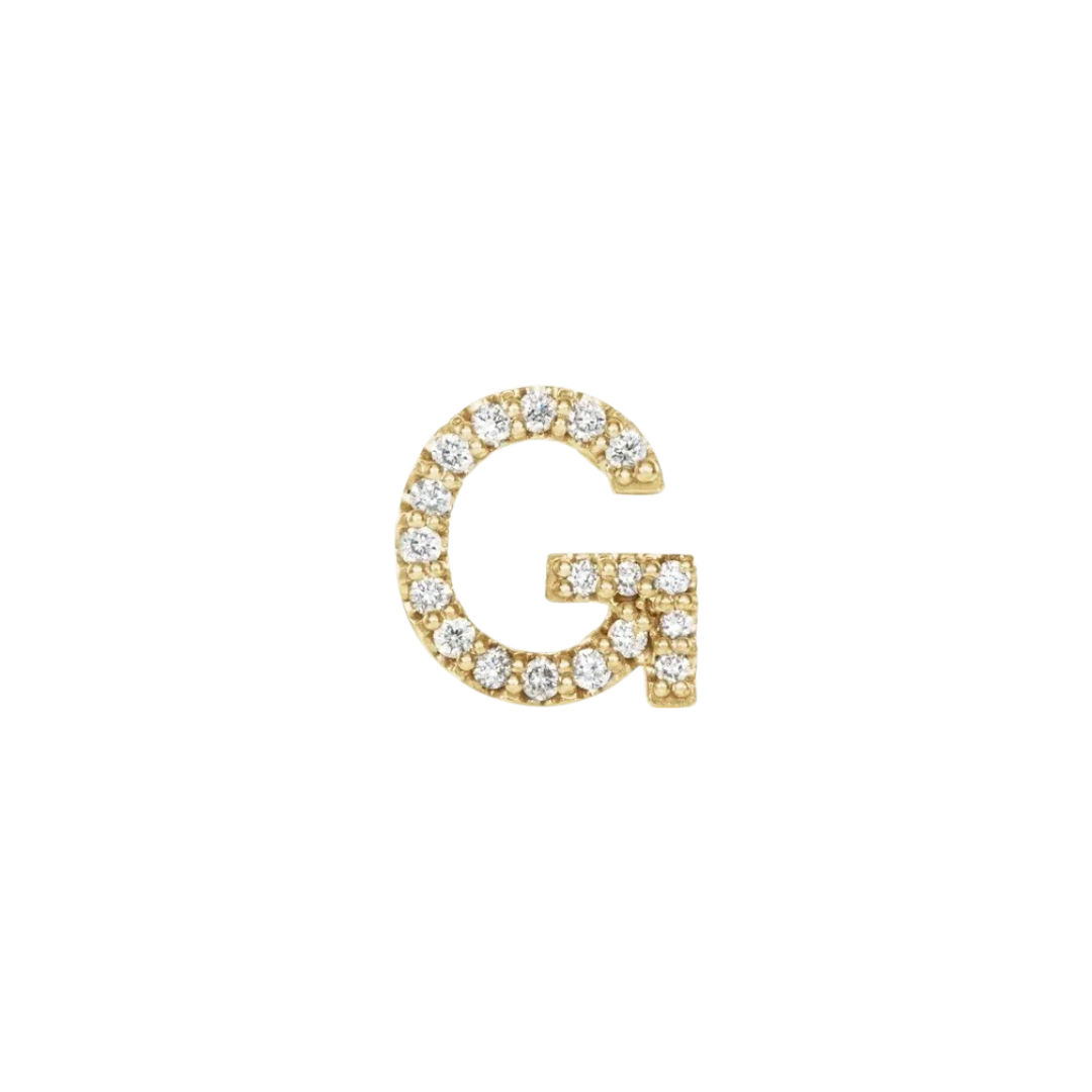 Diamond Initial Earring