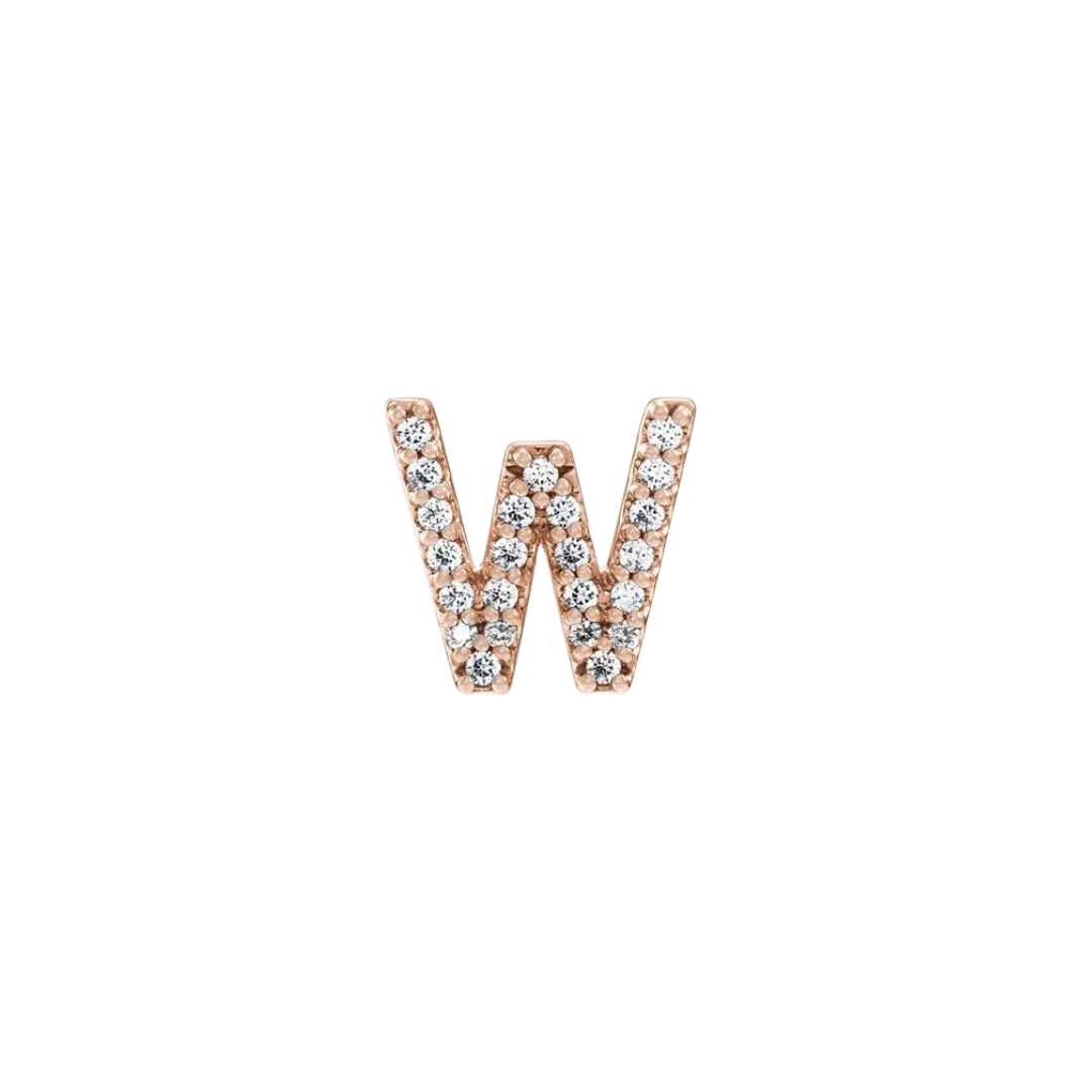 Diamond Initial Earring