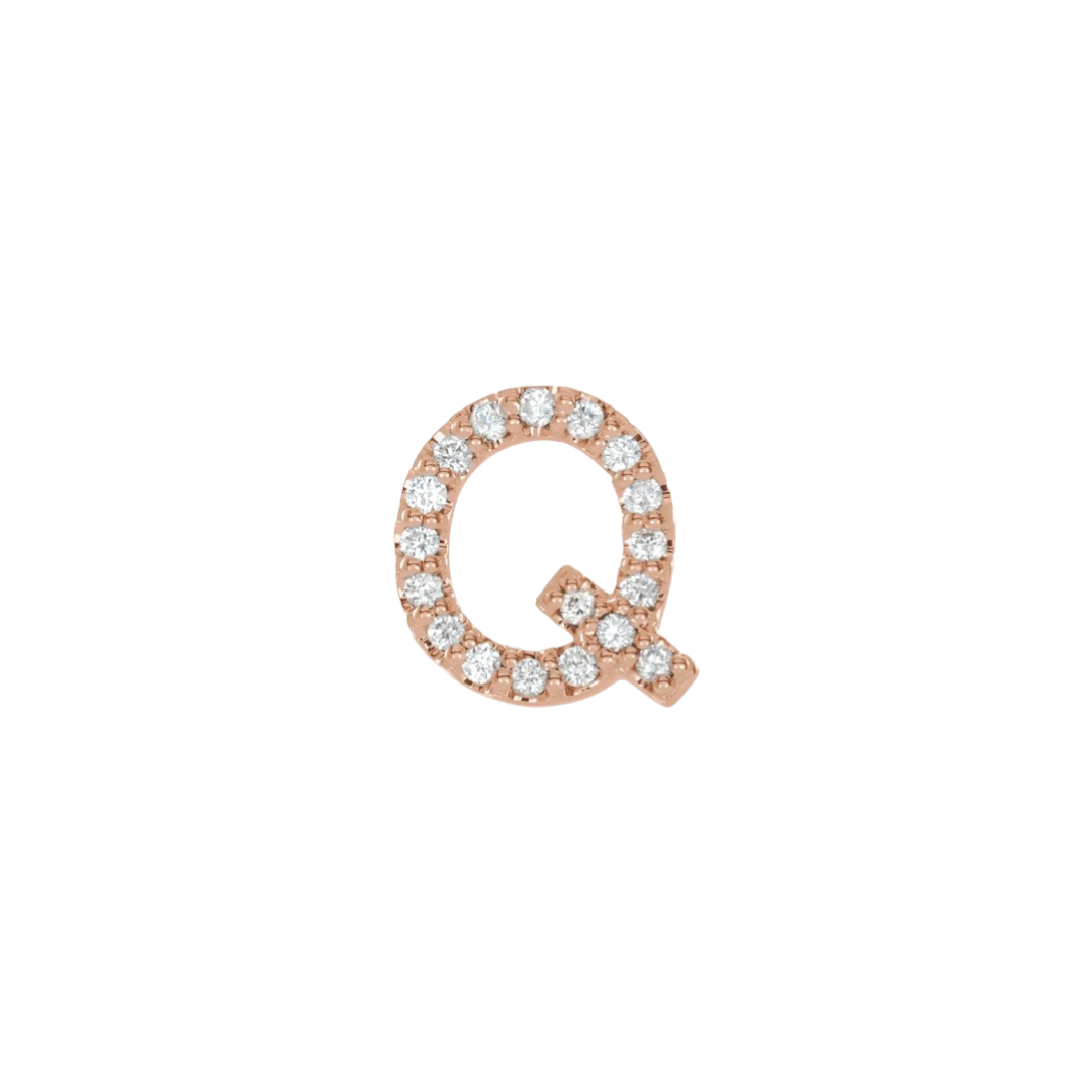 Diamond Initial Earring