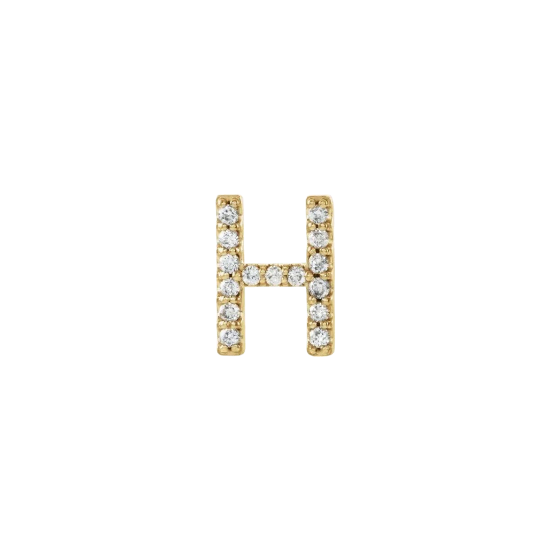 Diamond Initial Earring