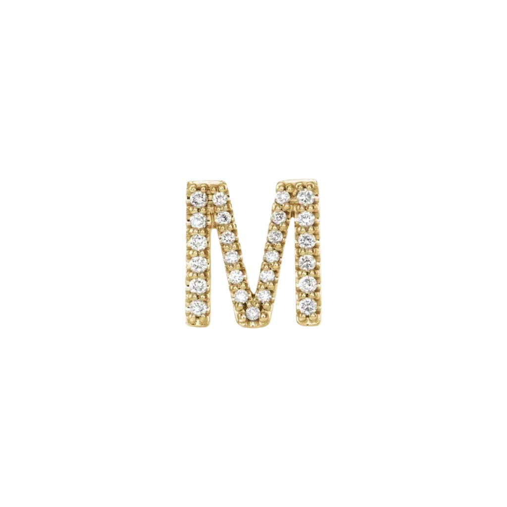 Diamond Initial Earring