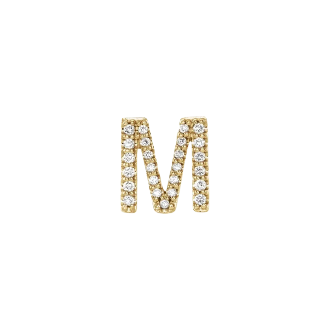 Diamond Initial Earring