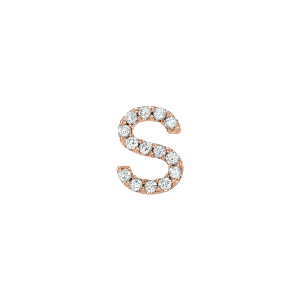 Diamond Initial Earring