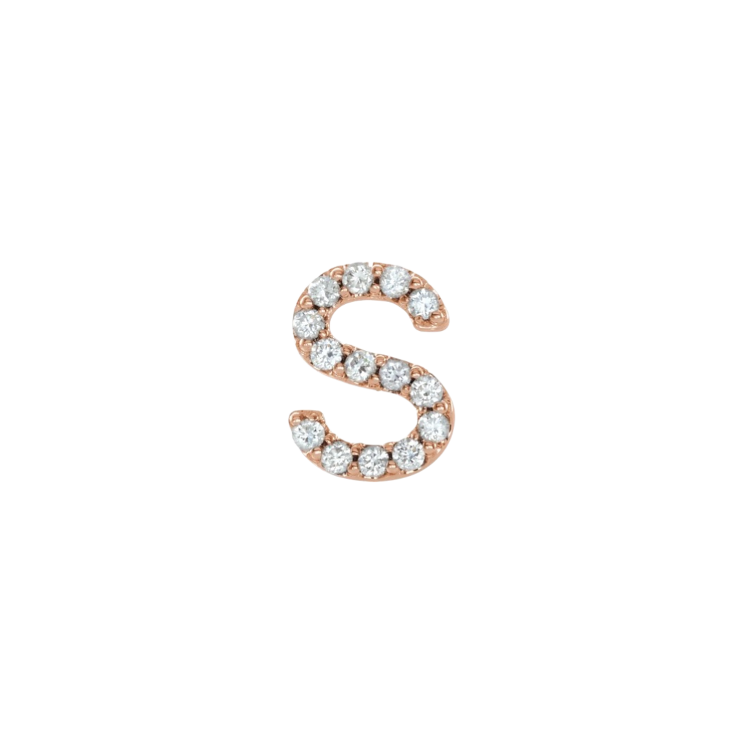 Diamond Initial Earring