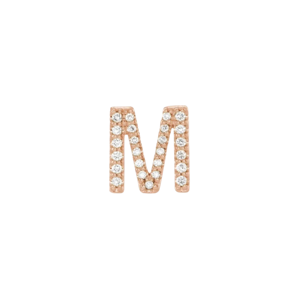 Diamond Initial Earring
