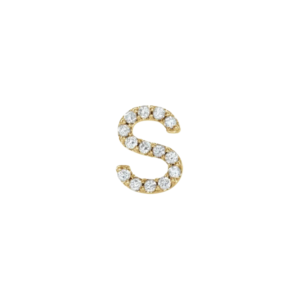 Diamond Initial Earring
