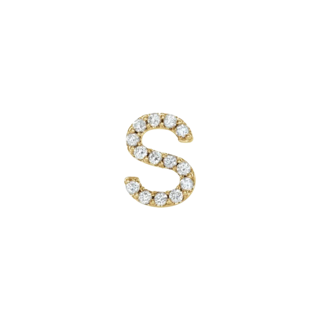 Diamond Initial Earring