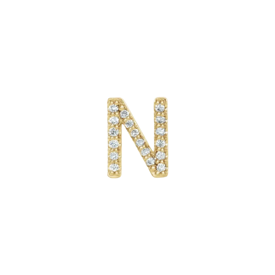 Diamond Initial Earring