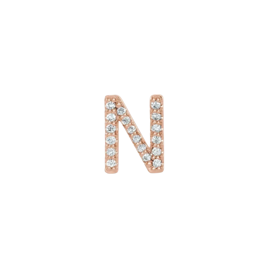 Diamond Initial Earring