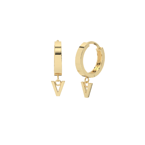 Drop Initial Gold Huggie